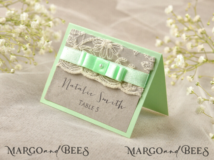 PLACE CARDS / TABLE CARDS Lace custom wording lace
