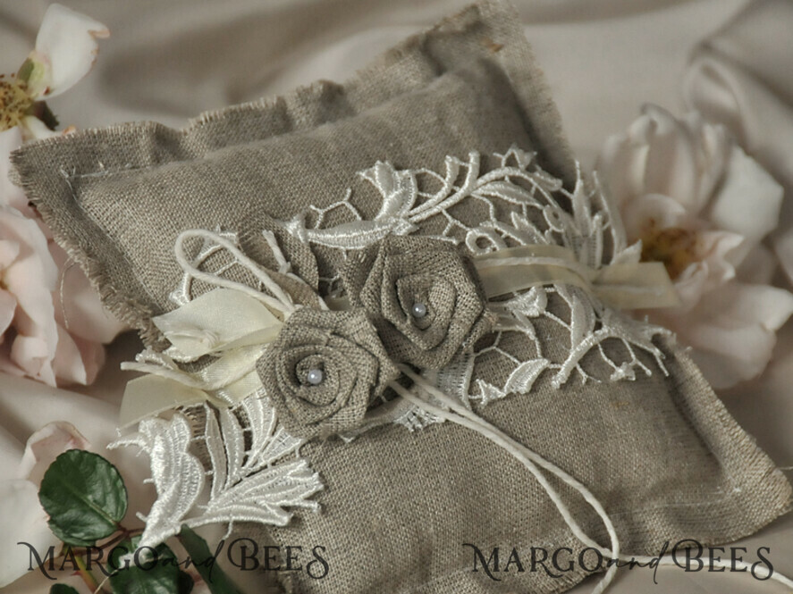 RING BEARER BOXES & PILLOWS Boho Rustic Ring Pillow Personalised Wedding Ring Pillow • Lace Ring Bearer Pillow • Custom Boho Ring Bearer