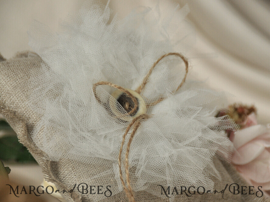 RING BEARER BOXES & PILLOWS Boho Rustic Ring Pillow Vintage wedding Ring Pillow • Custom Linen Ring Bearer Pillow • Boho Linen Ring Bearer