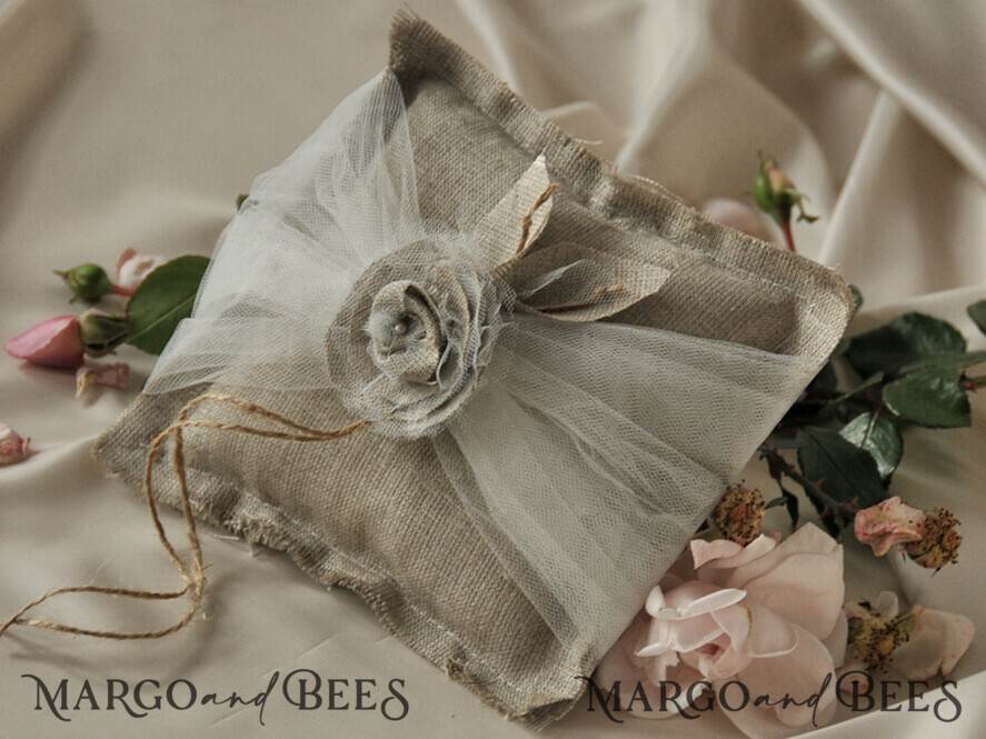 RING BEARER BOXES & PILLOWS Boho Rustic Ring Pillow Personalised Wedding Ring Pillow • Lace Ring Bearer Pillow • Custom Boho Ring Bearer