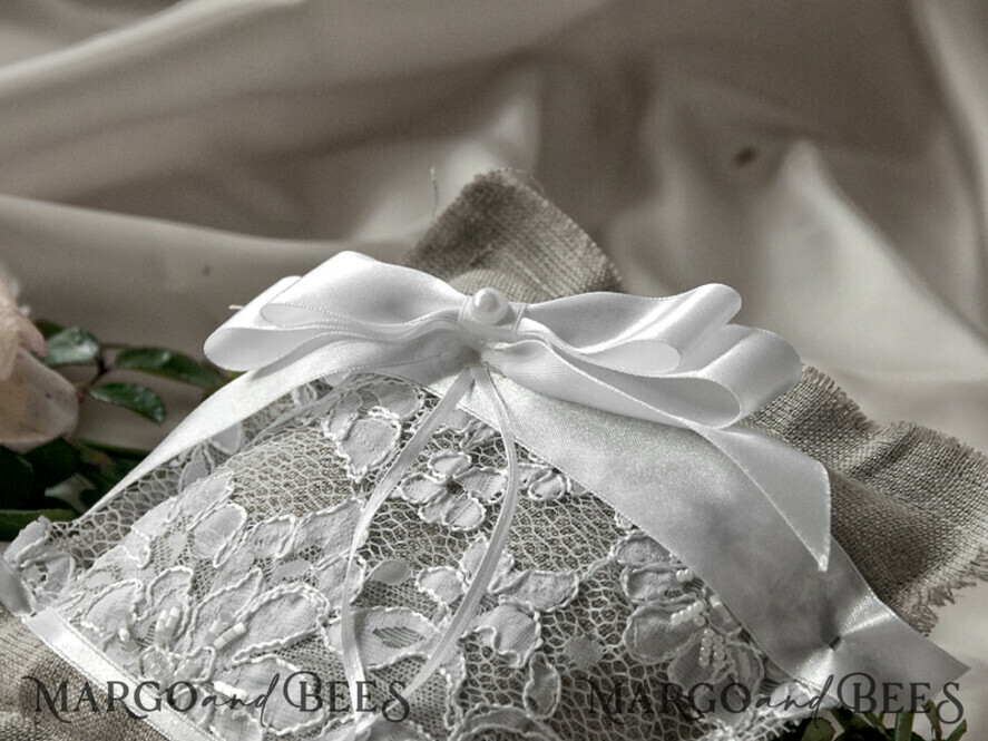 RING BEARER BOXES & PILLOWS Boho Rustic Ring Pillow Personalised Wedding Ring Pillow • Lace Ring Bearer Pillow • Custom Boho Ring Bearer