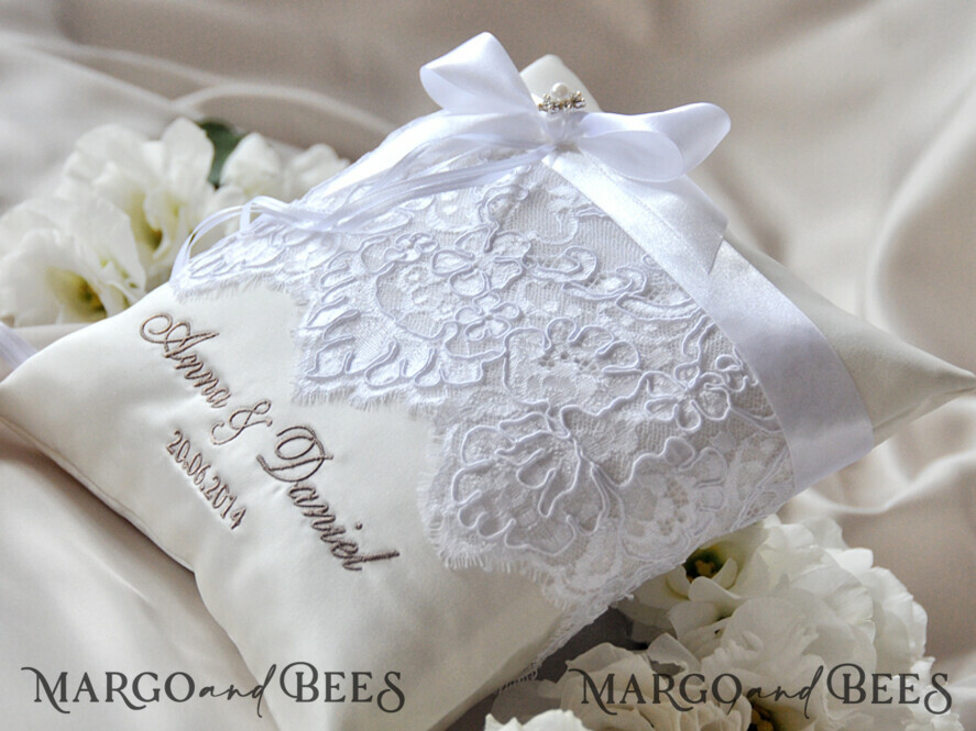 RING BEARER BOXES & PILLOWS Classic Ring Pillows Personalised Wedding Ring Pillow • Lace Ring Bearer Pillow • Custom Boho Ring Bearer