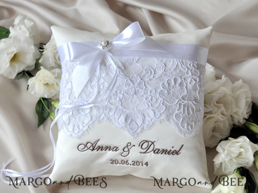 RING BEARER BOXES & PILLOWS Classic Ring Pillows Personalised Wedding Ring Pillow • Lace Ring Bearer Pillow • Custom Boho Ring Bearer