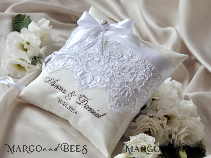 RING BEARER BOXES & PILLOWS Classic Ring Pillows Personalised Wedding Ring Pillow • Lace Ring Bearer Pillow • Custom Boho Ring Bearer