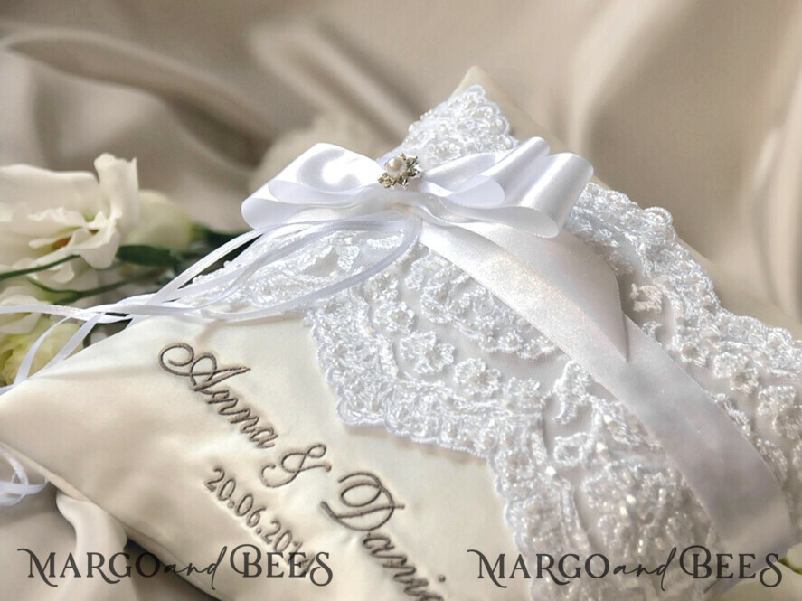 RING BEARER BOXES & PILLOWS Classic Ring Pillows Vintage Lace Wedding Ring Pillow • Embroidered Ring Bearer Pillow • Ring Bearer Pillow Presonalised