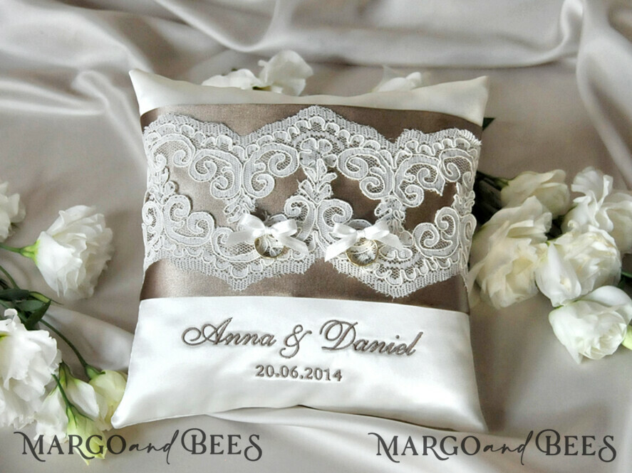 RING BEARER BOXES & PILLOWS Classic Ring Pillows Personalised Wedding Ring Pillow • Lace Ring Bearer Pillow • Custom Boho Ring Bearer