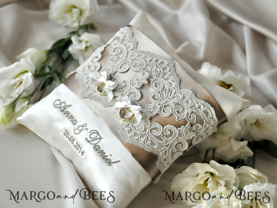 RING BEARER BOXES & PILLOWS Classic Ring Pillows Personalised Wedding Ring Pillow • Lace Ring Bearer Pillow • Custom Boho Ring Bearer