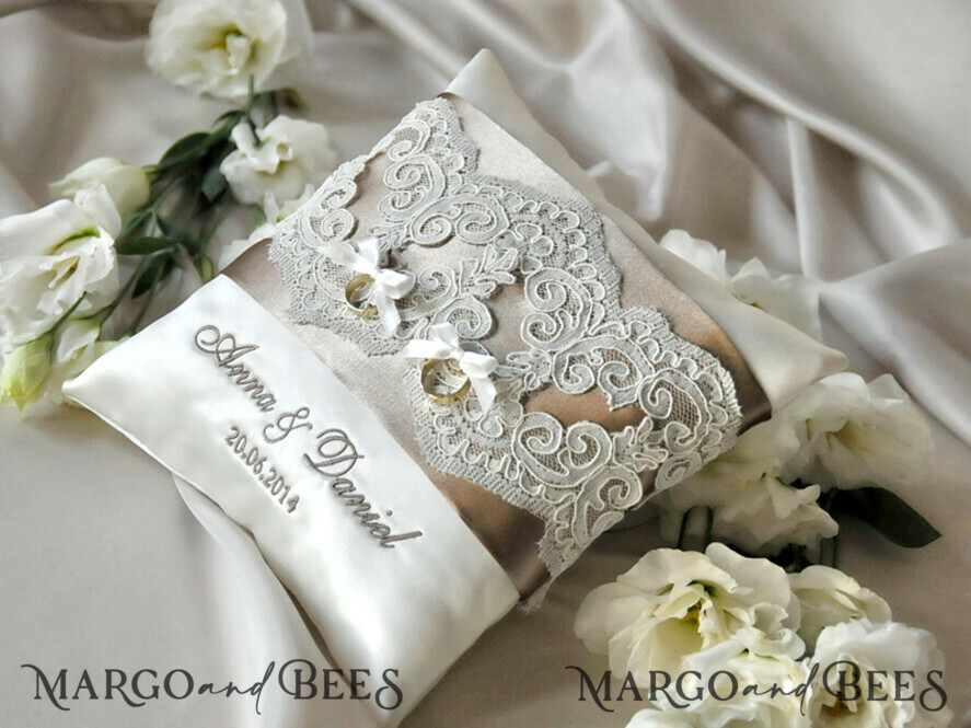 RING BEARER BOXES & PILLOWS Classic Ring Pillows Personalised Wedding Ring Pillow • Lace Ring Bearer Pillow • Custom Boho Ring Bearer