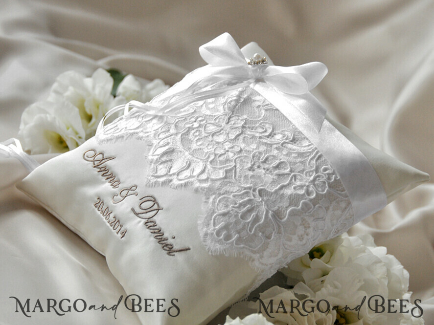 RING BEARER BOXES & PILLOWS Classic Ring Pillows Vintage Lace Wedding Ring Pillow • Embroidered Ring Bearer Pillow • Ring Bearer Pillow Presonalised