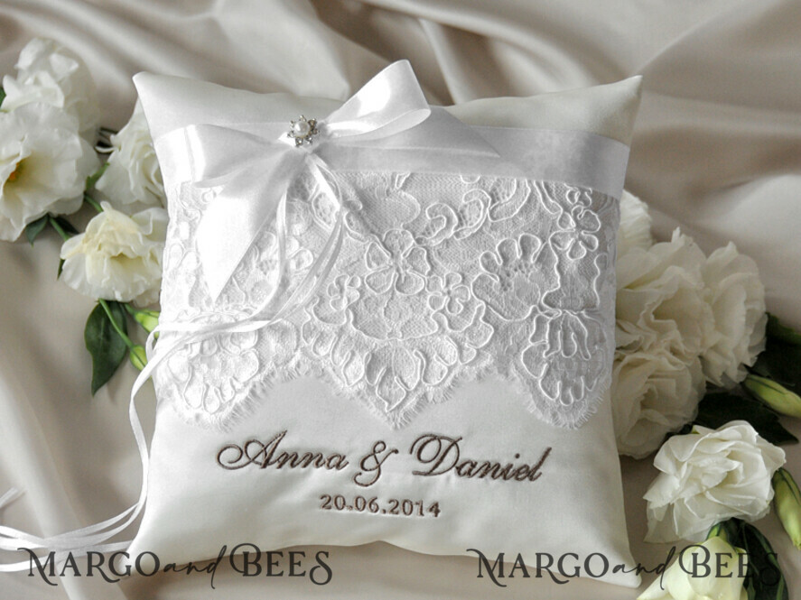 RING BEARER BOXES & PILLOWS Classic Ring Pillows Vintage Lace Wedding Ring Pillow • Embroidered Ring Bearer Pillow • Ring Bearer Pillow Presonalised