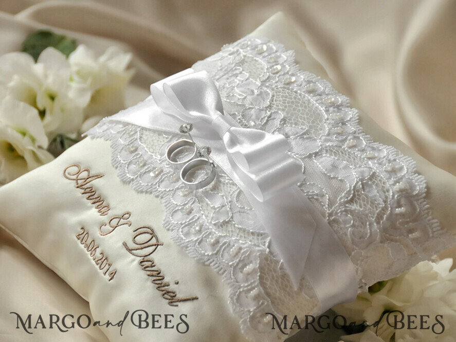 RING BEARER BOXES & PILLOWS Classic Ring Pillows Custom Wedding Ring Pillow • Embroidered Ring Bearer Pillow • Handmade Ring Bearer Pillow