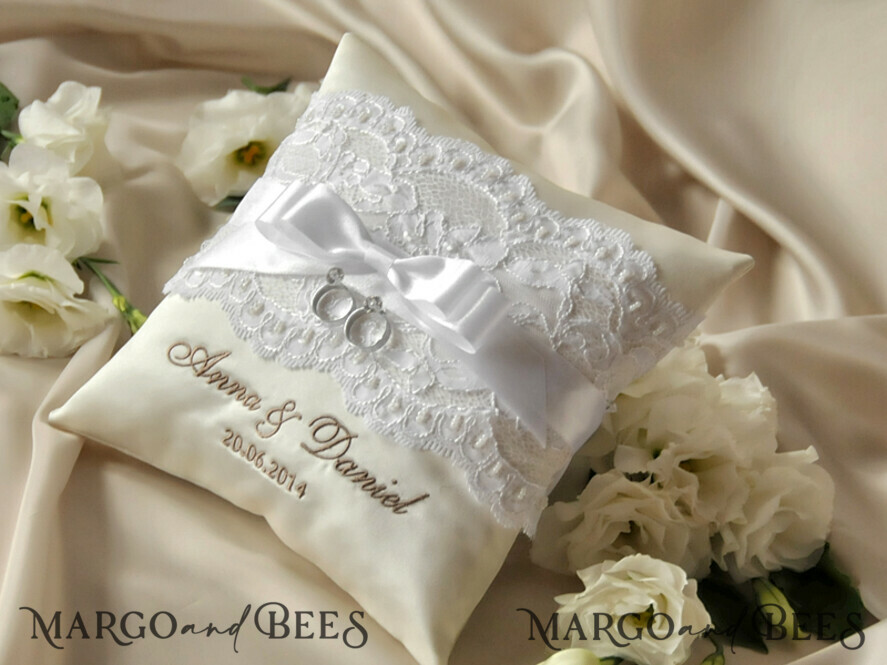 RING BEARER BOXES & PILLOWS Classic Ring Pillows Custom Wedding Ring Pillow • Embroidered Ring Bearer Pillow • Handmade Ring Bearer Pillow