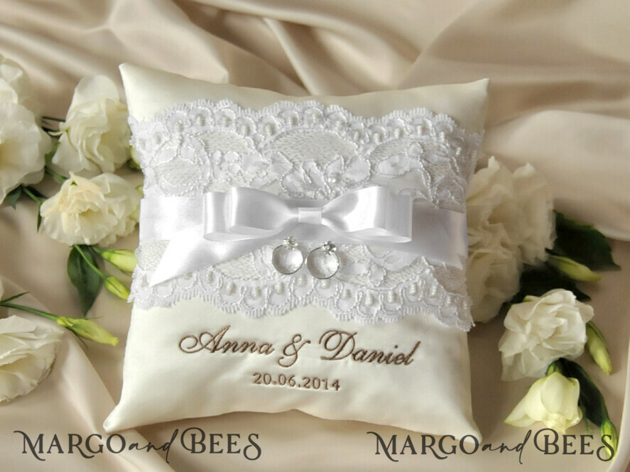 RING BEARER BOXES & PILLOWS Classic Ring Pillows Custom Wedding Ring Pillow • Embroidered Ring Bearer Pillow • Handmade Ring Bearer Pillow