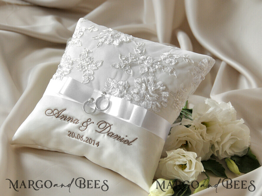RING BEARER BOXES & PILLOWS Classic Ring Pillows Handmade Lace Wedding Ring Pillow • Vintage Ring Bearer Pillow • Custom Glamour Ring Bearer