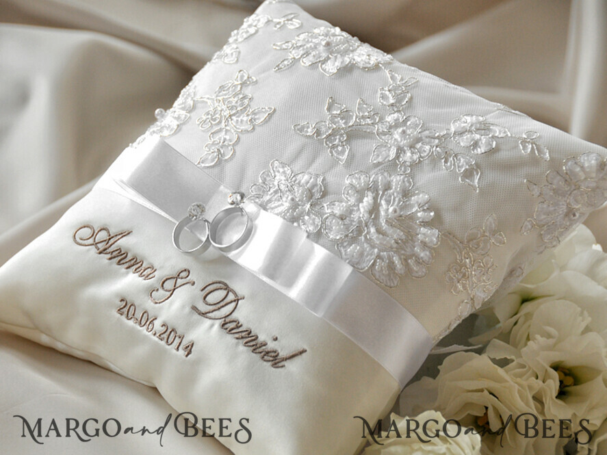 RING BEARER BOXES & PILLOWS Classic Ring Pillows Handmade Lace Wedding Ring Pillow • Vintage Ring Bearer Pillow • Custom Glamour Ring Bearer
