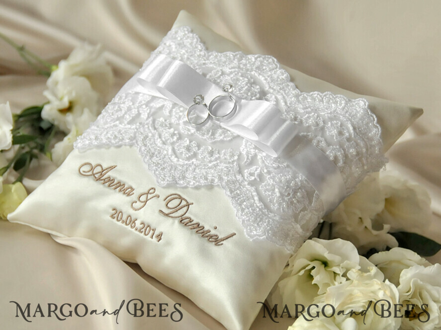 RING BEARER BOXES & PILLOWS Classic Ring Pillows Handmade Lace Wedding Ring Pillow • Vintage Ring Bearer Pillow • Custom Glamour Ring Bearer