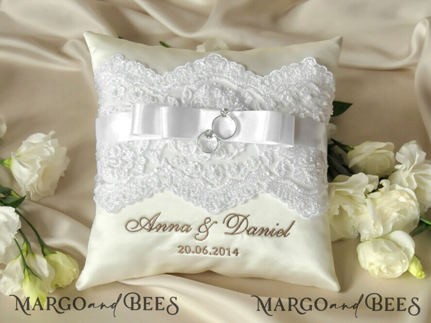RING BEARER BOXES & PILLOWS Classic Ring Pillows Handmade Lace Wedding Ring Pillow • Vintage Ring Bearer Pillow • Custom Glamour Ring Bearer