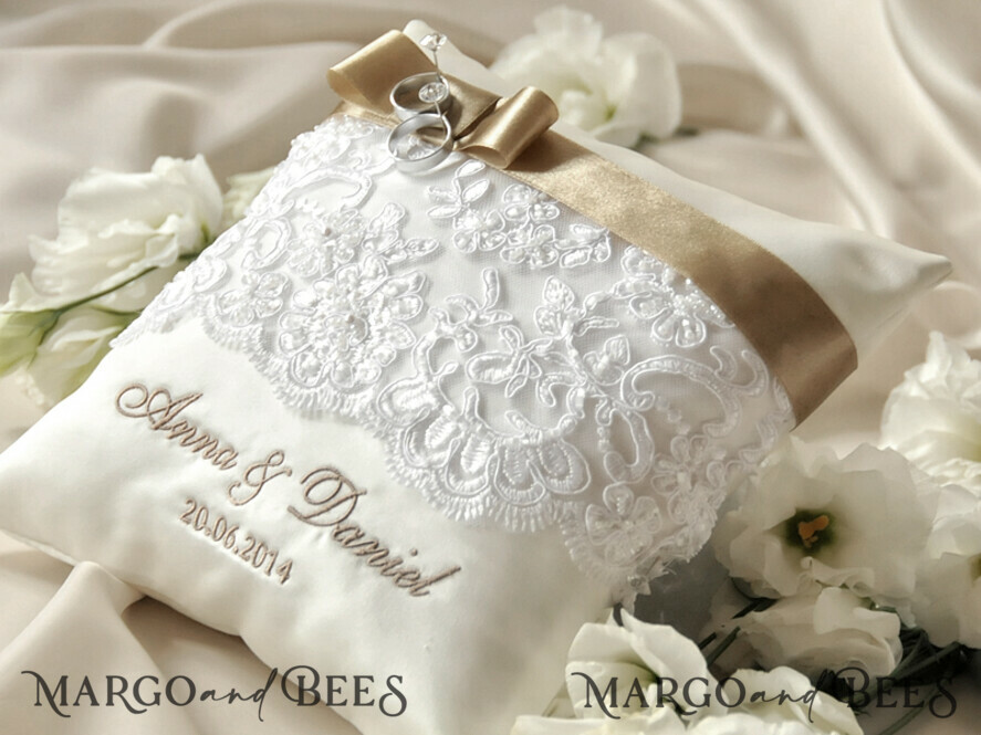 RING BEARER BOXES & PILLOWS Classic Ring Pillows Custom Wedding Ring Pillow • Embroidered Ring Bearer Pillow • Handmade Ring Bearer Pillow
