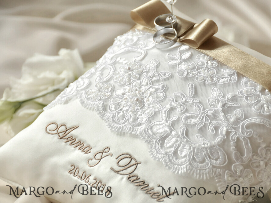 RING BEARER BOXES & PILLOWS Classic Ring Pillows Custom Wedding Ring Pillow • Embroidered Ring Bearer Pillow • Handmade Ring Bearer Pillow