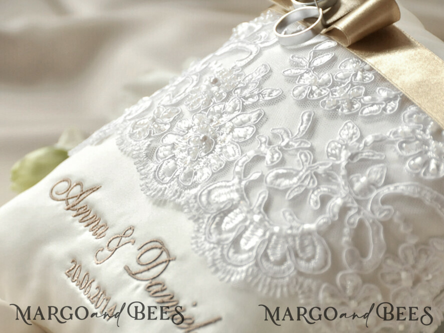 RING BEARER BOXES & PILLOWS Classic Ring Pillows Custom Wedding Ring Pillow • Embroidered Ring Bearer Pillow • Handmade Ring Bearer Pillow