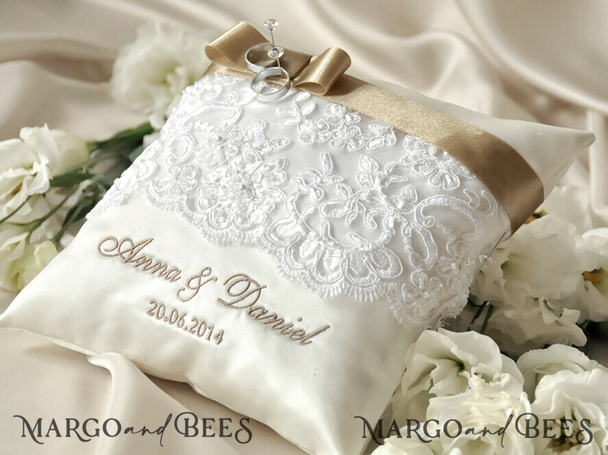 RING BEARER BOXES & PILLOWS Classic Ring Pillows Custom Wedding Ring Pillow • Embroidered Ring Bearer Pillow • Handmade Ring Bearer Pillow