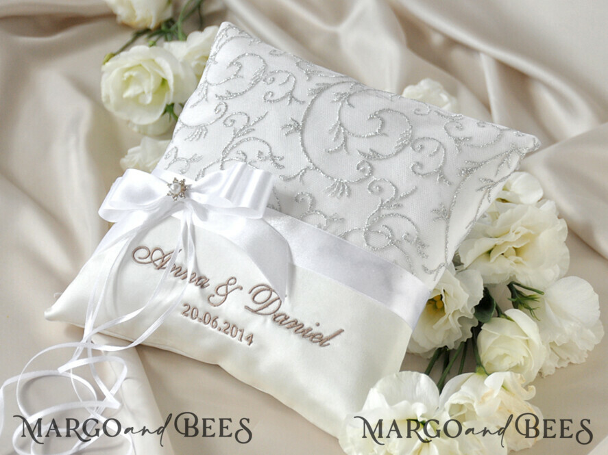 RING BEARER BOXES & PILLOWS Classic Ring Pillows Custom Wedding Ring Pillow • Embroidered Ring Bearer Pillow • Handmade Ring Bearer Pillow