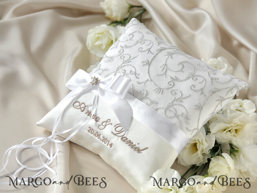 RING BEARER BOXES & PILLOWS Classic Ring Pillows Custom Wedding Ring Pillow • Embroidered Ring Bearer Pillow • Handmade Ring Bearer Pillow