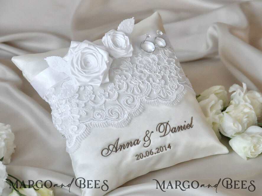 RING BEARER BOXES & PILLOWS Classic Ring Pillows Handmade Lace Wedding Ring Pillow • Vintage Ring Bearer Pillow • Custom Glamour Ring Bearer