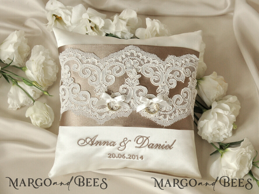 RING BEARER BOXES & PILLOWS Classic Ring Pillows Custom Wedding Ring Pillow • Embroidered Ring Bearer Pillow • Handmade Ring Bearer Pillow