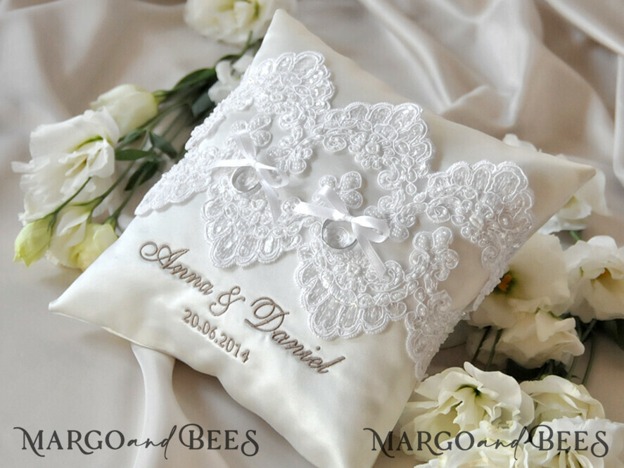 RING BEARER BOXES & PILLOWS Classic Ring Pillows Handmade Lace Wedding Ring Pillow • Vintage Ring Bearer Pillow • Custom Glamour Ring Bearer
