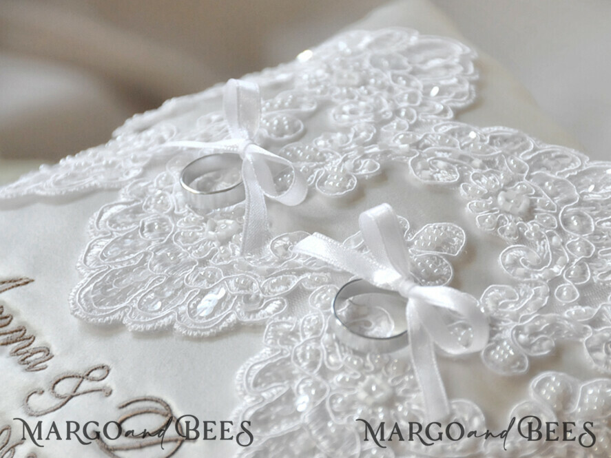 RING BEARER BOXES & PILLOWS Classic Ring Pillows Handmade Lace Wedding Ring Pillow • Vintage Ring Bearer Pillow • Custom Glamour Ring Bearer