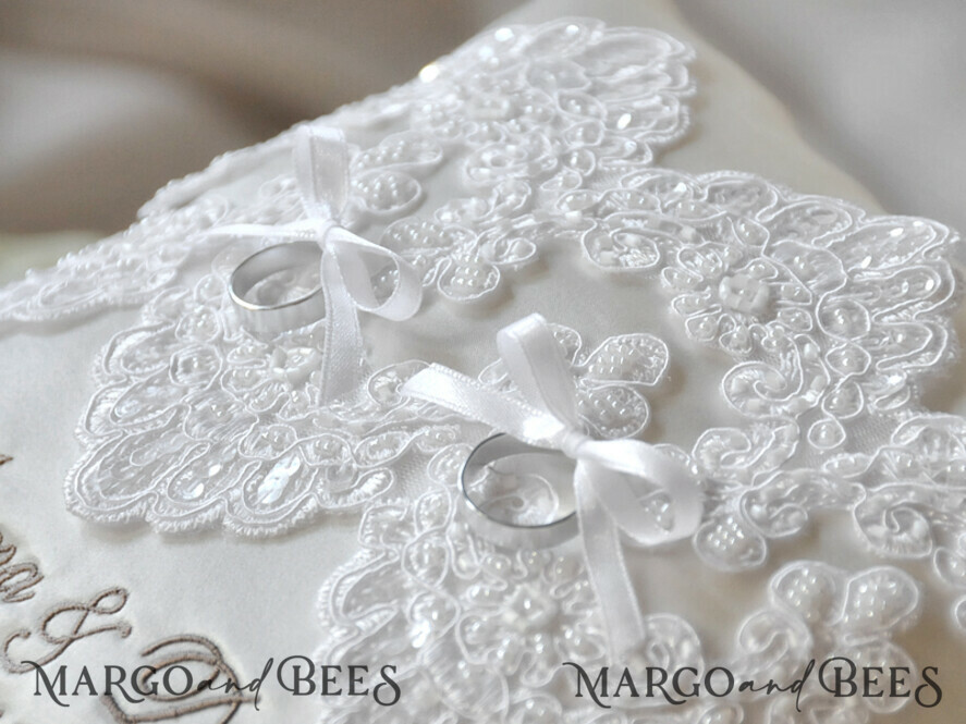 RING BEARER BOXES & PILLOWS Classic Ring Pillows Handmade Lace Wedding Ring Pillow • Vintage Ring Bearer Pillow • Custom Glamour Ring Bearer