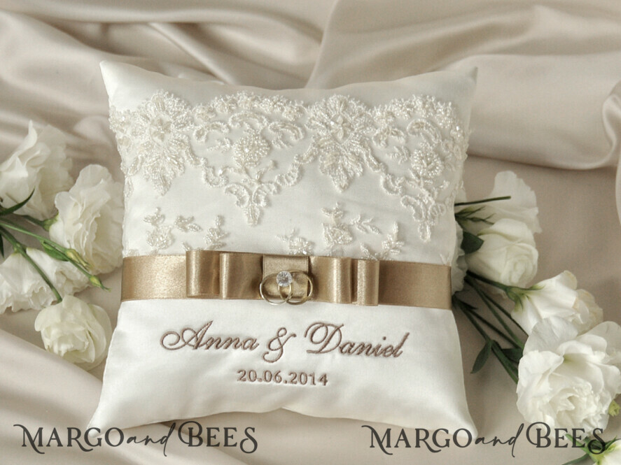 RING BEARER BOXES & PILLOWS Classic Ring Pillows Handmade Lace Wedding Ring Pillow • Vintage Ring Bearer Pillow • Custom Glamour Ring Bearer