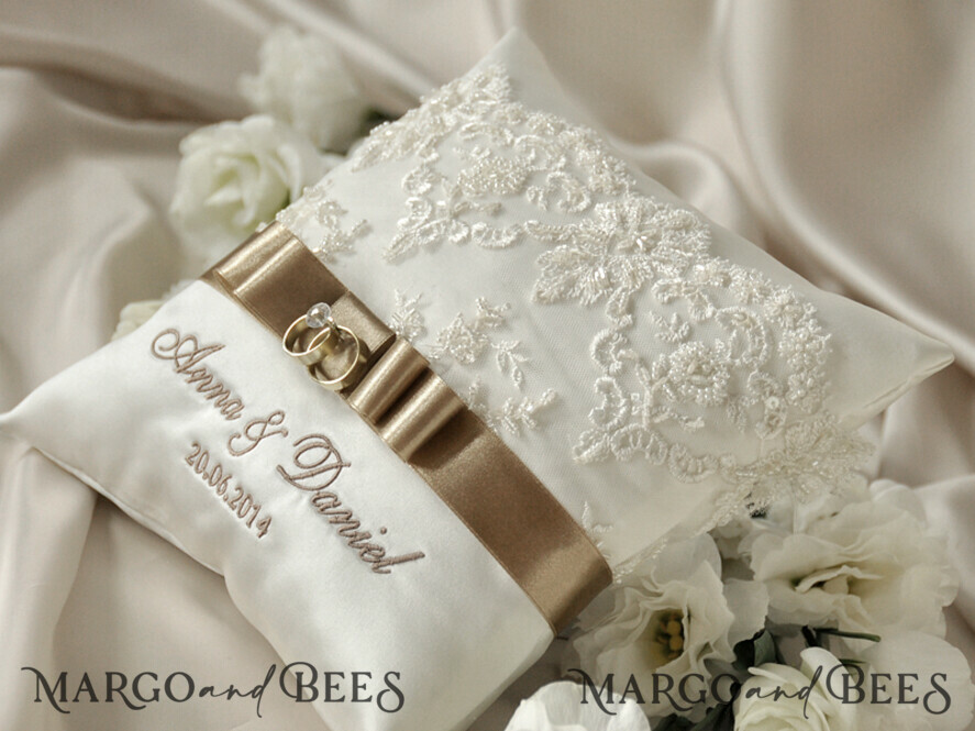 RING BEARER BOXES & PILLOWS Classic Ring Pillows Handmade Lace Wedding Ring Pillow • Vintage Ring Bearer Pillow • Custom Glamour Ring Bearer