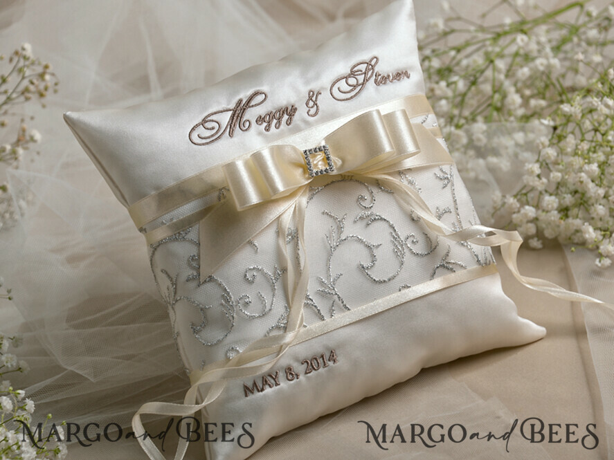 RING BEARER BOXES & PILLOWS crystal wedding pillow