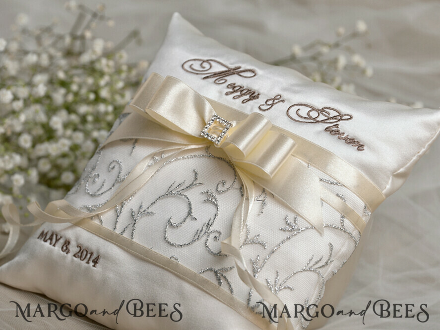 RING BEARER BOXES & PILLOWS crystal wedding pillow