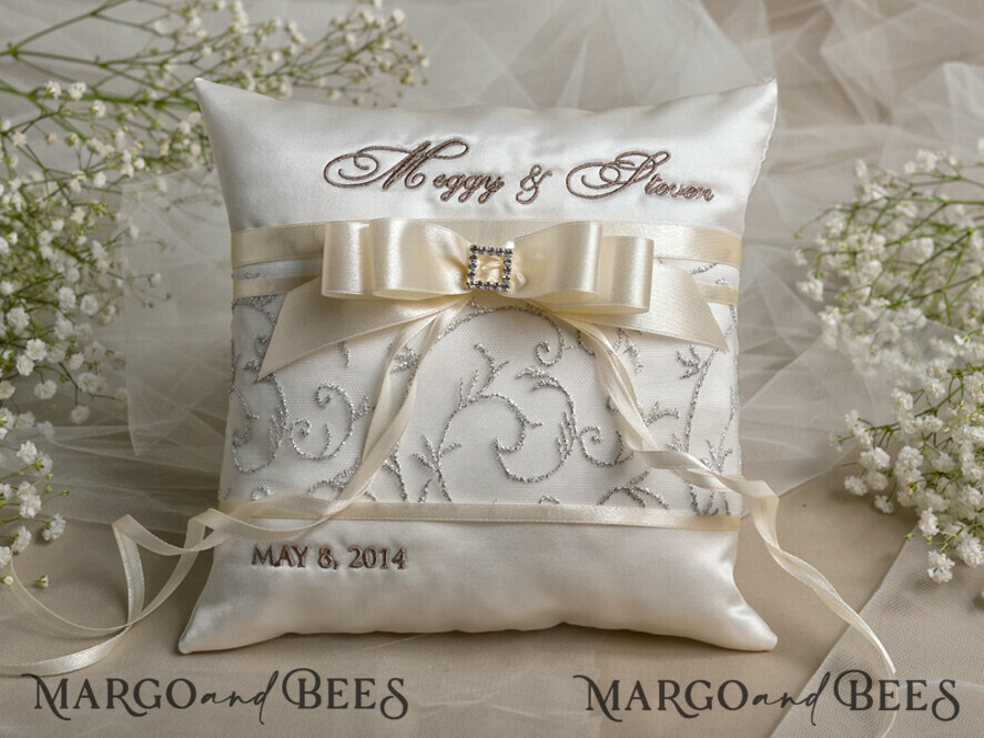 RING BEARER BOXES & PILLOWS crystal wedding pillow