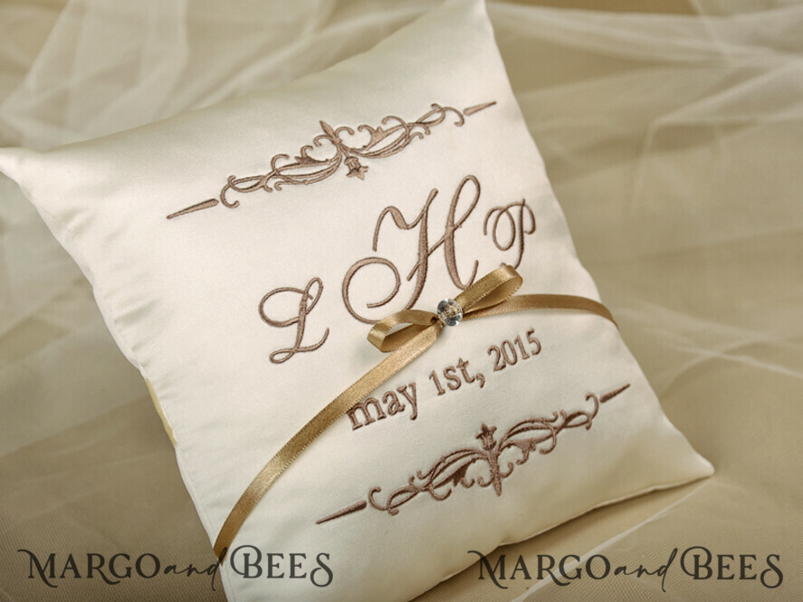 RING BEARER BOXES & PILLOWS elegance ring pillows Classic Wedding Ring Pillow • Embroidered Ring Bearer Pillow • Ring Bearer Pillow Presonalised