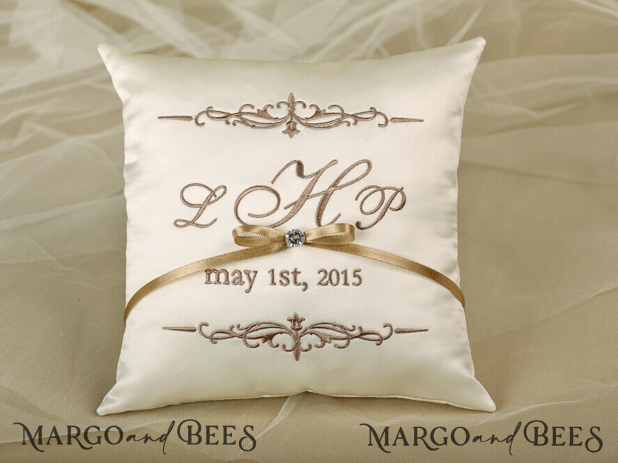 RING BEARER BOXES & PILLOWS elegance ring pillows Classic Wedding Ring Pillow • Embroidered Ring Bearer Pillow • Ring Bearer Pillow Presonalised