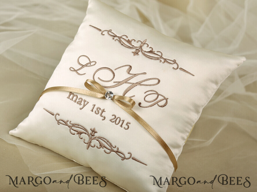 RING BEARER BOXES & PILLOWS elegance ring pillows Classic Wedding Ring Pillow • Embroidered Ring Bearer Pillow • Ring Bearer Pillow Presonalised