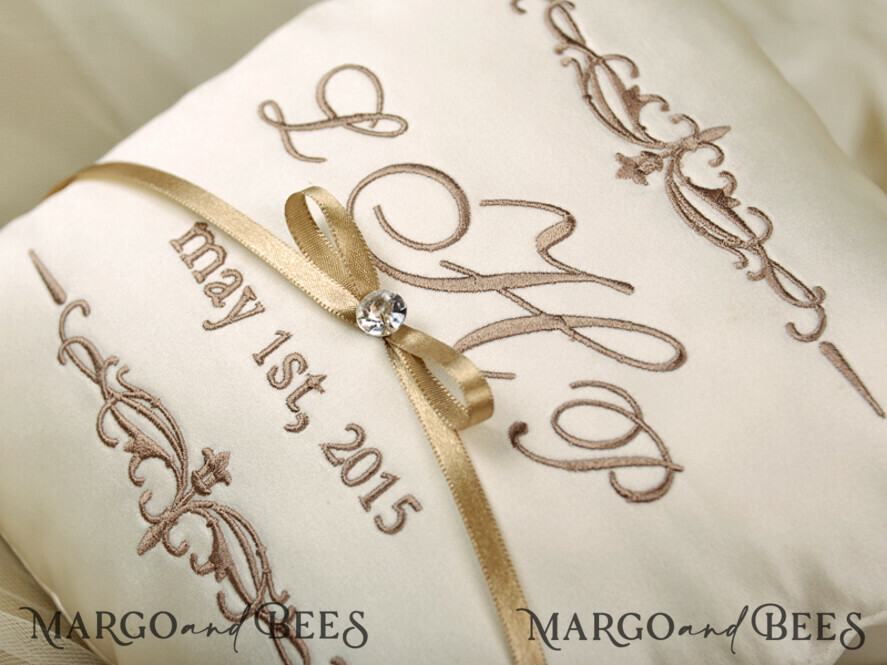 RING BEARER BOXES & PILLOWS elegance ring pillows Classic Wedding Ring Pillow • Embroidered Ring Bearer Pillow • Ring Bearer Pillow Presonalised