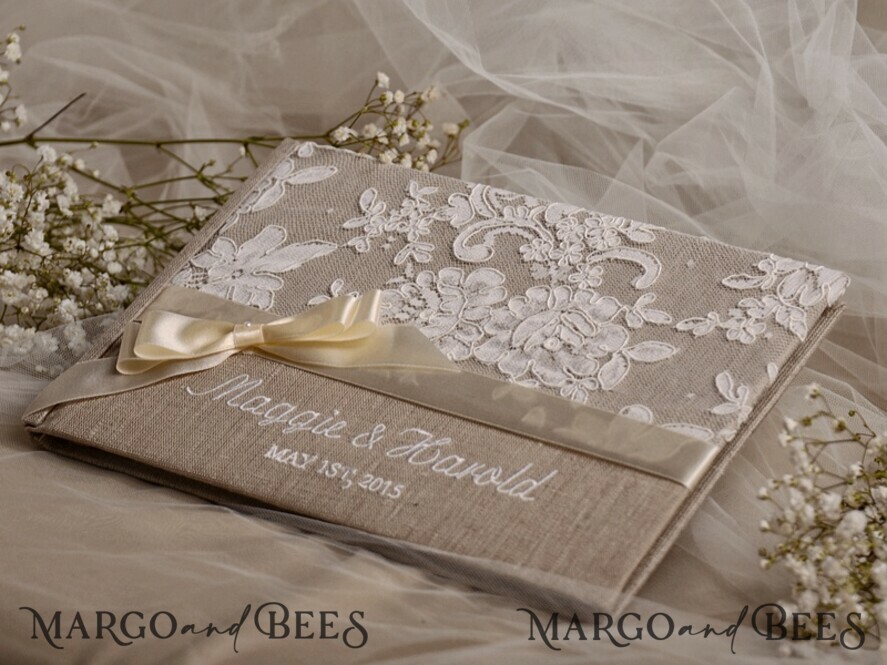 Preonalised wedding Guestbook, Rustic Instant Photo Book Burlap Instax Wedding Photo Guestbook