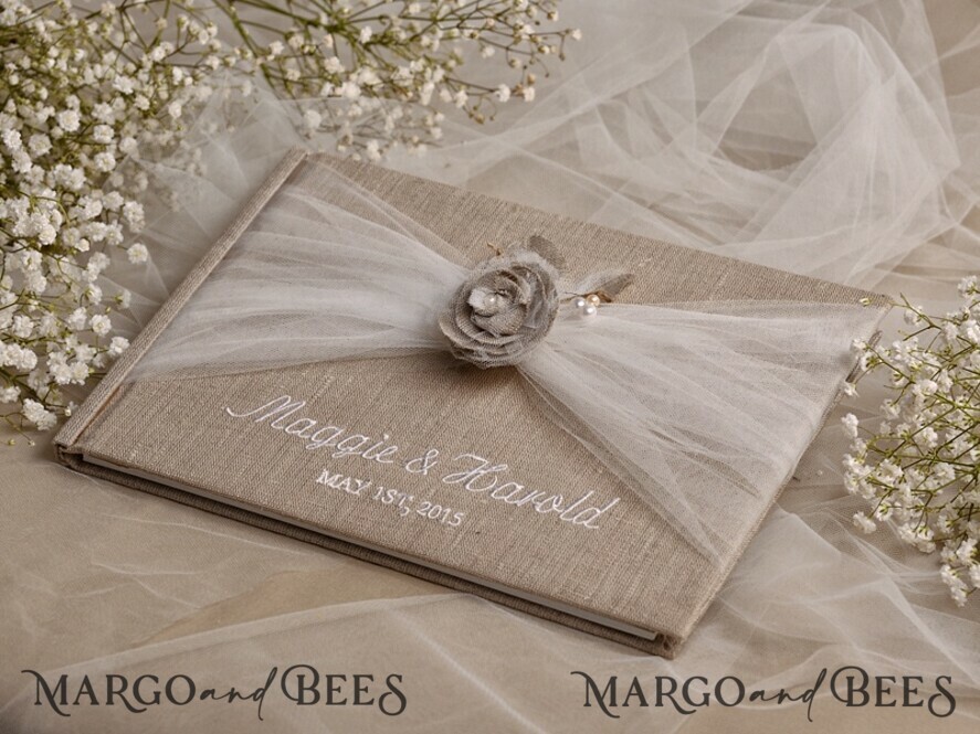 Wedding guestbook for polaroids, Vintage Rustic Instant Photo Book Boho Burlap Instax Wedding Photo Guestbook