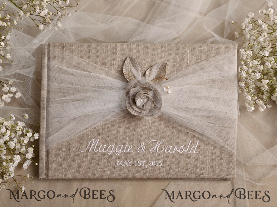 Wedding guestbook for polaroids, Vintage Rustic Instant Photo Book Boho Burlap Instax Wedding Photo Guestbook