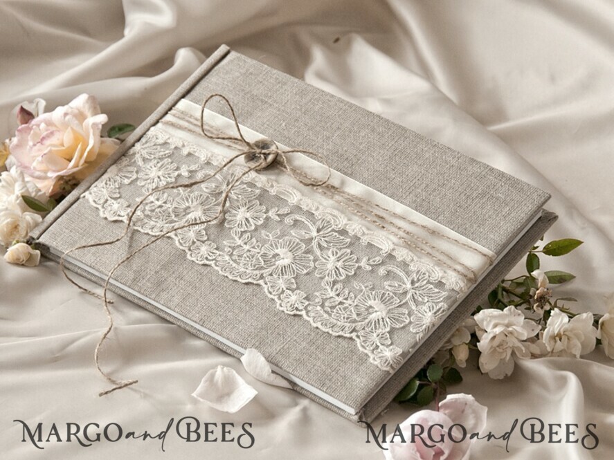 Rerto wedding guestbook, Rustic Instant Photo Book Burlap Instax Wedding Photo Guestbook