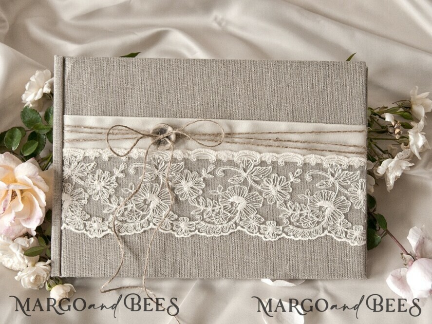Rerto wedding guestbook, Rustic Instant Photo Book Burlap Instax Wedding Photo Guestbook