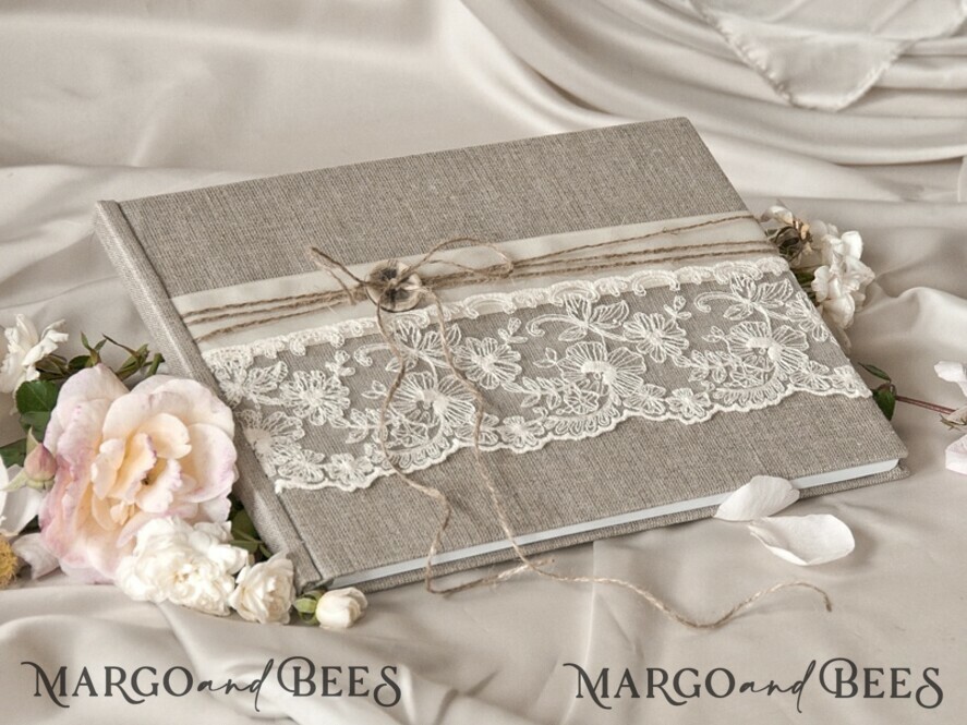 Rerto wedding guestbook, Rustic Instant Photo Book Burlap Instax Wedding Photo Guestbook