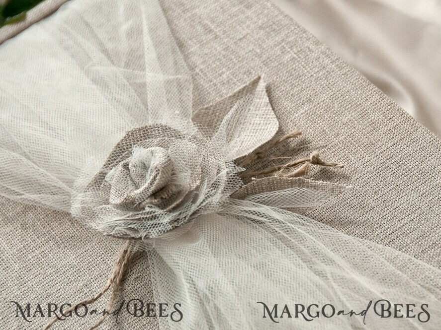 Preonalised wedding Guestbook, Burlap Vintage Wedding Album Rustic Linen Photo Booth Book