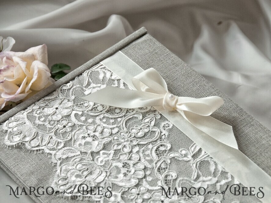 WEDDING GUEST BOOKS Rustic Burlap Linen PhotoBook Luxury Wedding GuestBook, Burlap Vintage Wedding Album Rustic Linen Photo Booth Book
