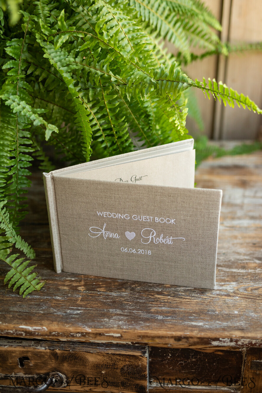 Custom Wedding Guestbook, Vintage Rustic Instant Photo Book Boho Burlap Instax Wedding Photo Guestbook
